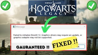 Hogwarts Legacy failed to initialize directX 12 Graphic drivers may require an update [upl. by Einittirb969]