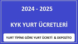 KYK YURT ÜCRETLERİ amp DEPOZİTO ÜCRETLERİ HANGİ YURT KYK TİPİNDE KALIYORUMYURT TİPİNE GÖRE ÜCRETLER [upl. by Riocard251]