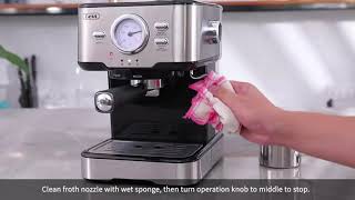 Espresso Machines 15 Bar Coffee Machine with Milk Frother Wand for Espresso Cappuccino Latte Mocha [upl. by Fredericka]