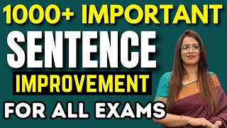 1000 Important Sentence Improvement For all Exams  SSC CGL CHSL MTS CPO STENO amp Other exams [upl. by Salem]