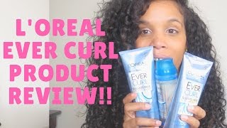 Big Curly Hair Product Review LOreal Evercurl Hydracharge line Drug Store Products [upl. by Yrrad510]