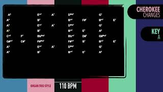 Cherokee Changes  Key of A  110bpm  Organ Trio Style [upl. by Max]