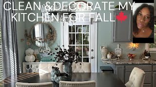 NEW 🍂VINTAGE GLAM COZY FALL CLEAN AND DECORATE WITH ME  KITCHEN  DINNING REFRESH🍁 [upl. by Thrift88]