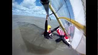 Windsurfing Light Wind Water Start Method Using the Mast for Leverage [upl. by Syhr260]