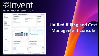 AWS reInvent 2023  Unified Billing and Cost Management console [upl. by Naimad]