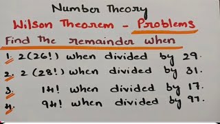 btechmathshub7050 WILSONS Theorem Related Problems  Number Theory  Discrete MathematicsMFCS [upl. by Ihtraa]