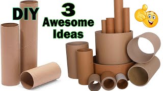 DIY  3 Ideas from Cardboard Tubes  Best out of waste 11 [upl. by Illehs308]