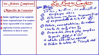 LES NOMBRES COMPLEXES EX1 Part1 solution détaillée avec rappel du cours durant la solution [upl. by Weinman]