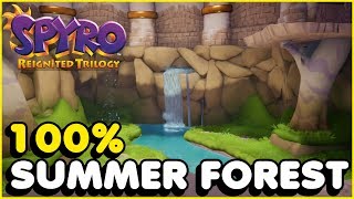 Spyro 2 Riptos Rage Reignited 100  quotSUMMER FORESTquot All Orbs amp Gems Walkthrough [upl. by Znerol]