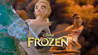 Scenes Elsa and Moana in the sea  Forest Spirit Frozen 3 Fanmade Scene [upl. by Lianne]