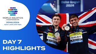 Day 7  Highlights  World Aquatics Championships  Doha 2024 [upl. by Kayley]