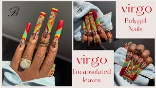 Virgo set ♍️ Polygel nail design encapsulated gel nails Fall nail design 🍂 [upl. by Adey577]