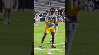 Kyren Lacy is VIBING 😂 LSU CollegeFootball [upl. by Uzial911]