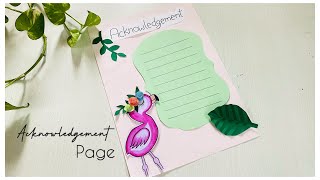 How to make Acknowledgement page How to decorate Acknowledgement page  How to make index page [upl. by Adyht573]