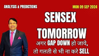 SENSEX TOMORROW MONDAY 09 SEPT NIFTY ANALYSIS amp BANKNIFTY PREDICTIONS  GAP DOWN GAP UP DEMA [upl. by Arnoldo]