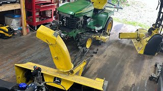 Snowblower install on John Deere 325 [upl. by Bonaparte]