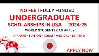 Fully Funded Scholarship in US University for Undergraduate Students with No fee  No SAT ACT [upl. by Aitropal]