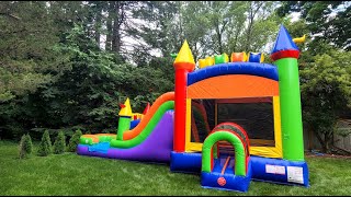 MULTI COLOR BOUNCE HOUSE WITH A DRY SLIDE  Bounce House Rentals with a DRY Slide  Bounce Zone CT [upl. by Airun198]