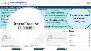 How to download thesis pdf from Krishikosh  100 working  Hindi [upl. by Kelda]