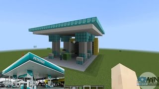 Stesen Minyak Petronas Minecraft Time lapse Build [upl. by Terryl]