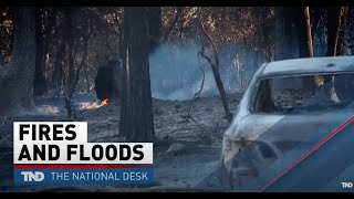 Fires and Floods Severe weather across the United States as Californias Park Fire grows [upl. by Ireg]