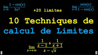 LIMITES ET CONTINUITE  10 techniques de calcul de limites [upl. by Jat]