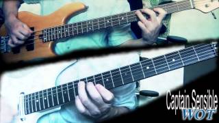 Captain Sensible  Wot Guitar amp Bass Cover [upl. by Anaujait]