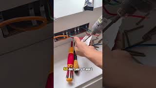 Installing an outlet on a decorative wood panel eletrician electricaloutlet electricalcontractor [upl. by Muslim226]