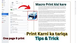 how to print document in MS word Print setting in MS word print tips and tricks [upl. by Bagger]