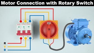 3 Phase Motor Connection with Rotary Switch ElectricalTechnician [upl. by Kcirrej]