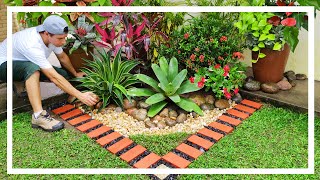 Linda decoração de jardim com bordas e pedras naturais  Ideias para jardim [upl. by Firestone496]