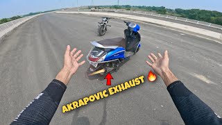 Akrapovic Exhaust Lagake Scooty Kharab hogya 😟 Fascino Scooty Exhaust Modified [upl. by Thistle]