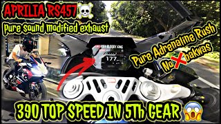 Aprilia RS457 Pure Adrenaline Ride With Modified Aftermarket Exhaust😱 0180 So Fast😨 No BAKWAS🤐 [upl. by Wenda]