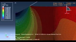 static rockwell indentation test simulation via ABAQUS stress 22 contour animation [upl. by Maccarthy]