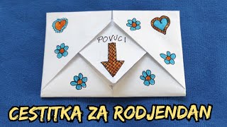 CESTITKA ZA RODJENDAN  KAKO NAPRAVITI RODJENDANSKU CESTITKU BRZO I JEDNOSTAVNO tutorial [upl. by Akehsay]