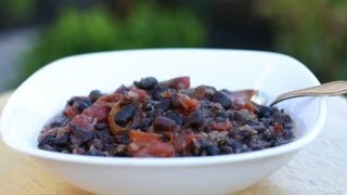 Sweet And Spicy Black Beans Recipe  Delicious Mexican Bean Side Dish by Rockin Robin [upl. by Ahsinra684]