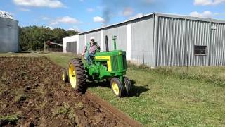 1958 John Deere 720 Diesel plowing with John Deere Model 55H [upl. by Rattan850]