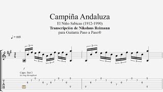 Campiña Andaluza Niño Sabicas Tablatura por Jesús Amaya [upl. by Welles]