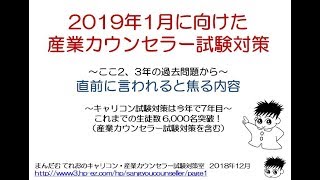 2019年1月向け産業カウンセラー試験対策・直前に焦らないために… [upl. by Ecirual]