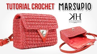 TUTORIAL BORSE UNCINETTO  MARSUPIO quotDolcequot CROCHET ♡ Katy Handmade [upl. by Ynffit]