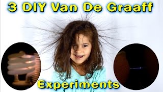 DIY Van De Graaf Generator  3 Static Electricity Experiments Kid Science Episode 23 STEM [upl. by Lindberg]