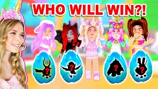 Which FRIEND Will WIN The LEGENDARY PET CHALLENGE In Adopt Me Roblox [upl. by Tiffy]