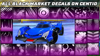 All Black Market Decals On Centio Car  Rocket League Showcase [upl. by Nylodnew]