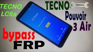 How to bypass google acount lock on TECNO Pouvoir 3 AirRemove FRP TECNO LC6a without pc [upl. by Anreval559]