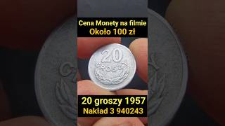 Najdrozsze i najrzadsze monety PRLu 20 groszy 1957  short numizmatyka [upl. by Hulbig]