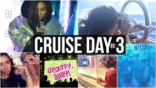 CRUISE DAY 3 No Voice Family Bowling Ice Bar amp 70s Dance [upl. by Alrick]