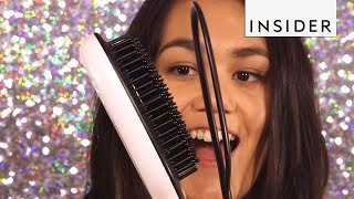 We Tried The Hairbrush Straightener [upl. by Lina]