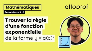 Trouver la règle dune fonction exponentielle de la forme y  acx  Mathématiques  Alloprof [upl. by Okia]