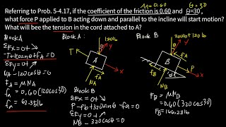 Friction Sample Problem No 5  Referring to Prob 5417 if the coefficient of the friction is [upl. by Aeslahc]