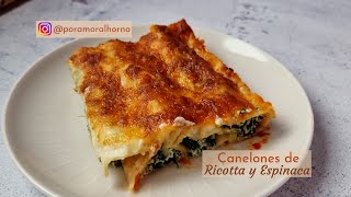 Canelones de ricotta y espinacas  Receta paso a paso [upl. by Mintz]